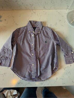 Ralph Lauren Purple Gingham Button-Down Shirt for Kids